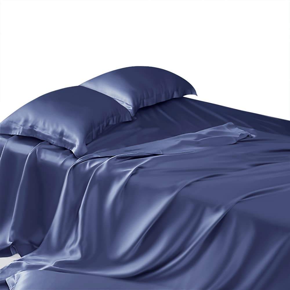 buy blue mulberry silk sheet