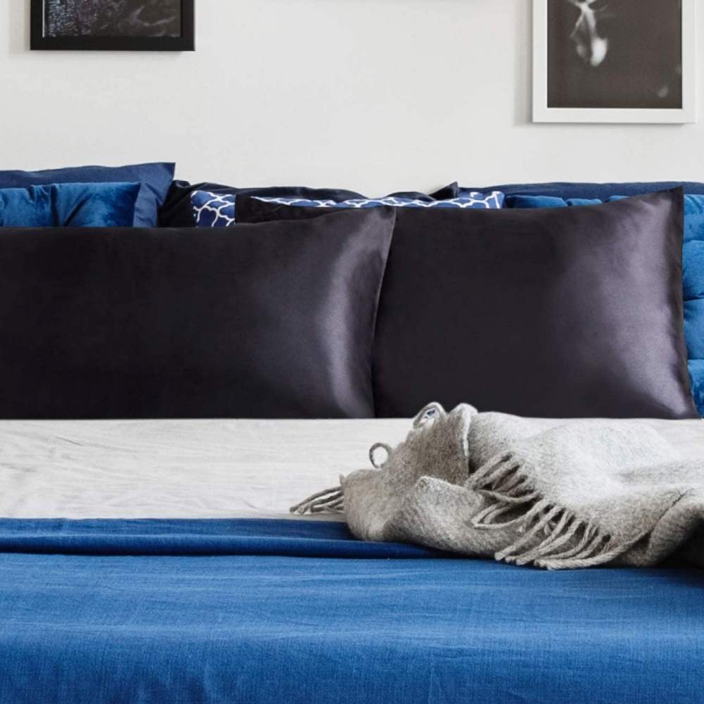 buy black satin pillow cases