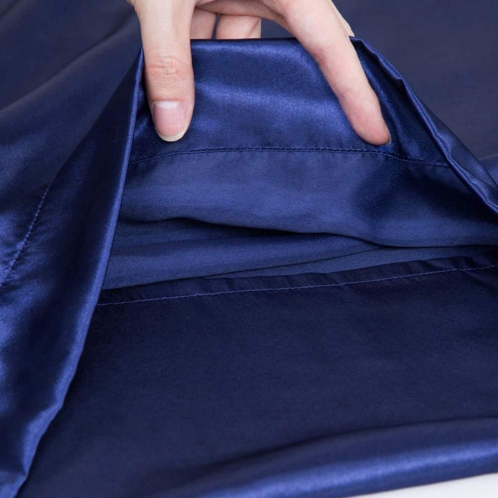 buy blue sateen pillow slip
